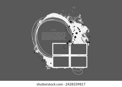 Plantilla de volante abstracto artístico. Gráficos básicos universales usan el estilo gris