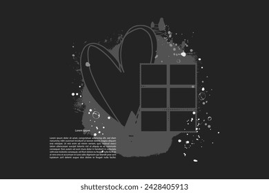 Artistic abstract flyer template. Basis graphics universal use gray scale