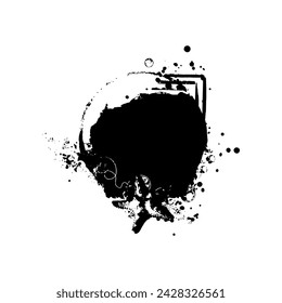 Marco abstracto artístico - máscara. Base negra sobre fondo blanco