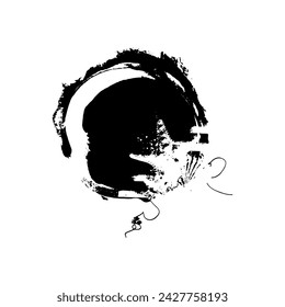 Artistic abstract frame- mask. Over layer basis black on white background