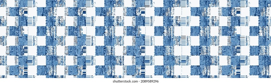 Artistic abstract  geometric collage checks winter spring style seamless pattern design on linen textured for textile texture design 