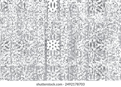 Artistic abstract geometric collage checks winter spring style seamless pattern design on linen gray textured for textile texture design