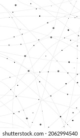 Artistic abstract grey dots with curved lines. White background. Vector illustration	
