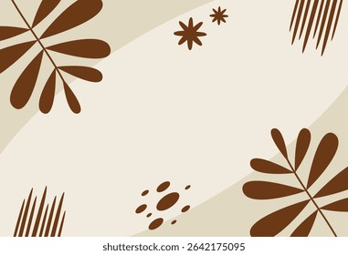 An artistic abstract image featuring natural floral elements with beige and brown tones, creating a calming and stylish composition. Ideal for backgrounds, graphic design use, or creative projects.