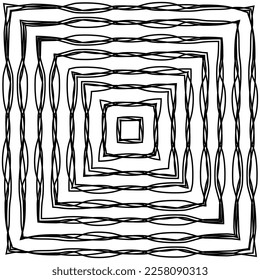 Artistic Abstract Lines Motifs Pattern for Decoration, Background, Ornate or Graphic Design Element. Vector Illustration