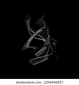 Artistic abstract minimalism in black and gray. Modern vector illustration for design and decoration.