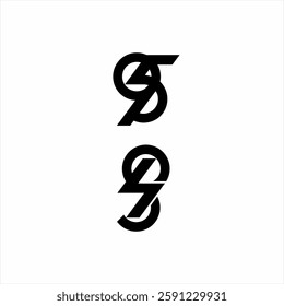 Artistic abstract number 95 and 97 logo design.