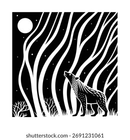 Um padrão artístico abstrato composto de linhas verticais, onduladas e irregulares formando formas orgânicas. Perfeito para fundos modernos, designs têxteis ou composições de arte digital.