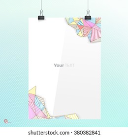Artistic Abstract Place Holder on an A4 Mock Up Paper Page for Your Adjustable Template