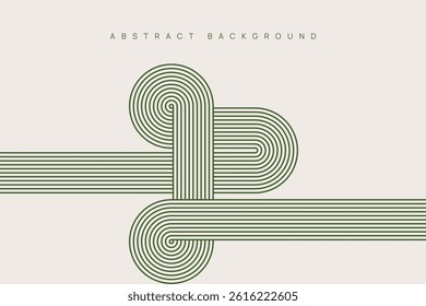 Artistic abstract representation featuring curved black lines on a white background, forming symmetrical interlocking minimalist geometric patterns.	