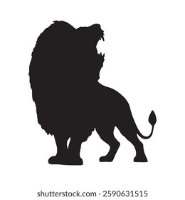 Artistic and Abstract Roaring Lion Silhouette for Stylish Designs - Lion Vector - Lion Icon
