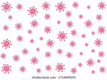 Artistic abstract seamless background of coronavirus molecules. Symbol of the epidemic, pandemic and danger of the 2019-ncov virus. Vector graphics