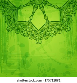 Artistic abstract vector background with floral arabesque