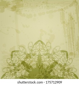Artistic abstract vector background with floral arabesque