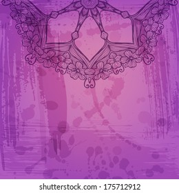 Artistic abstract vector background with floral arabesque