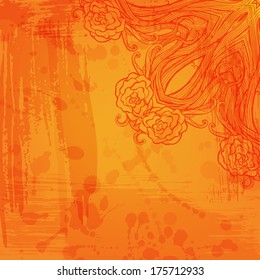 Artistic abstract vector background with floral arabesque