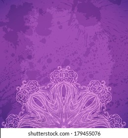 Artistic abstract vector background with floral arabesque