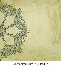 Artistic abstract vector background with round ornament