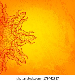 Artistic abstract vector background with round ornament