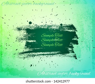 Artistic abstract vector banner. Light green, aquamarine and blue tints
