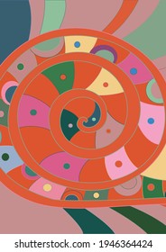 Artistic abstract vector. Poster with fancy curved shapes in graffiti wall style. Cubism art design elements. Modern mystic natural spiritual idea. Futuristic geometry in hand drawing line.