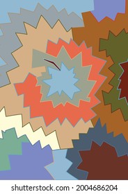 Vector artístico abstracto. Afiche con lujosas formas curvadas al estilo de la pared de graffiti. Elementos de diseño de arte cubista. Idea espiritual mística moderna y natural. Geometría futurista en línea de dibujo a mano.