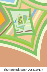 Artistic abstract vector. Poster with fancy curved shapes in graffiti wall style. Cubism art design elements. Modern mystic natural spiritual idea. Futuristic geometry in hand drawing line.