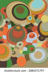 Artistic abstract vector. Poster with fancy curved shapes in graffiti wall style. Cubism art design elements. Modern mystic natural spiritual idea. Futuristic geometry in hand drawing line.