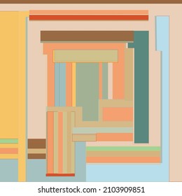 Artistic abstract vector. Poster with fancy curved shapes in graffiti wall style. Cubism art design elements. Modern mystic natural spiritual idea. Futuristic geometry in hand drawing line.