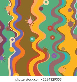 Artistic abstract vector. Poster with fancy curved shapes in graffiti wall style. Cubism art design elements. Modern mystic natural spiritual idea. Futuristic geometry in hand drawing line.