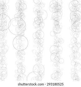 Artistic abstract vector. Random circles in vertical lines. 