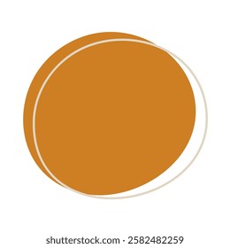 Artistic abstract warm circle with boho aesthetic
