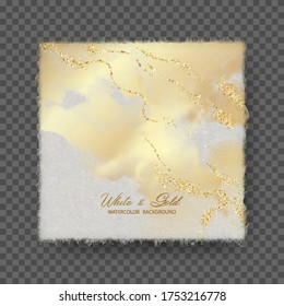 Artistic abstract watercolor painting with paper texture. Fluid art. Trendy design