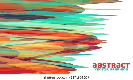 Artistic abstraction by saturated orangey red and bright turquoise colors. Abstract vibrant colorful vector graphics