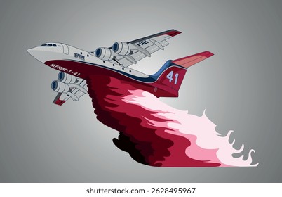 Artistic aeroplane in white and red illustration. damaged aircraft concept. ready to print aeroplane eps file for print on shirt and sweatshirts