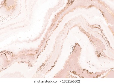 Artistic agate abstract painting print background with gold waves.