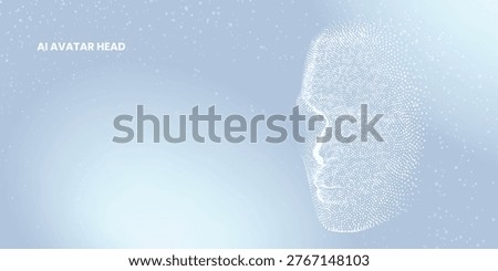 Artistic ai avatar head with soft gradient lighting