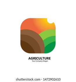 Artistic algiculture vector logo template