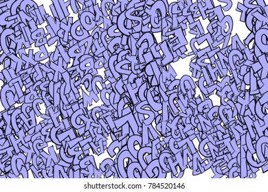 Artistic alphabets letters colorful background abstract. Cartoon style vector.