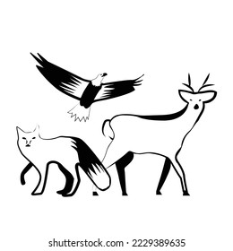 Diseño de arte vectorial de animales artísticos