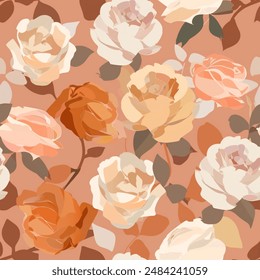 
Artistic Aqua Terra Brown French Grey White Abstract Wild Flower Elegant Leaf Watercolor Scandinavian Design Seamless Pattern Wallpaper Curtain Bedding Upholstery Pastel Background Vector