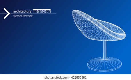 Artistic architecture furniture design. Modern curved shape structure furniture piece.