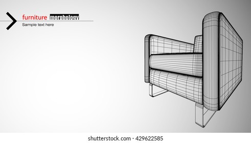 Artistic architecture furniture design. Modern curved shape structure furniture piece.