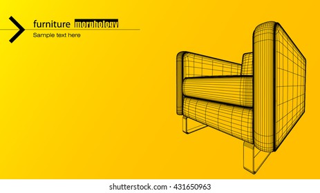 Artistic architecture furniture design. Modern curved shape structure furniture piece.