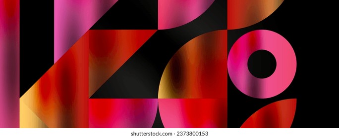 Artistic arrangement of triangles, lines, and circular elements in a mesmerizing geometric mosaic pattern, offering a visually dynamic and captivating composition