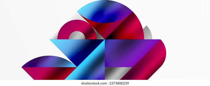 Disposición artística de triángulos, líneas y elementos circulares en un patrón de mosaico geométrico hipnotizante, ofreciendo una composición visualmente dinámica y cautivadora