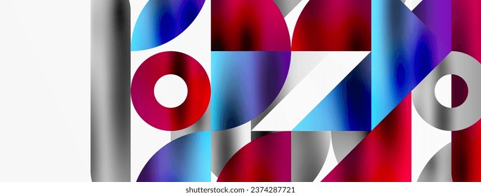 Disposición artística de triángulos, líneas y elementos circulares en un patrón de mosaico geométrico hipnotizante, ofreciendo una composición visualmente dinámica y cautivadora