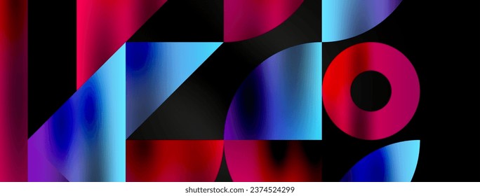 Disposición artística de triángulos, líneas y elementos circulares en un patrón de mosaico geométrico hipnotizante, ofreciendo una composición visualmente dinámica y cautivadora