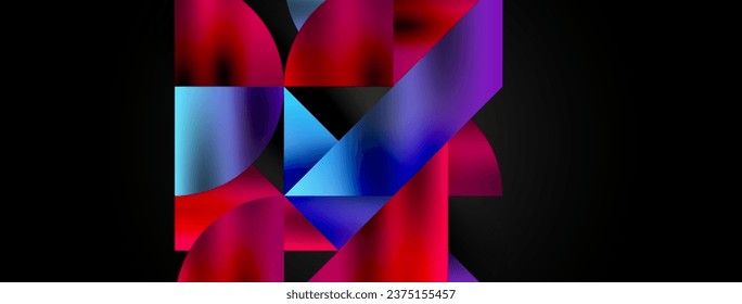 Disposición artística de triángulos, líneas y elementos circulares en un patrón de mosaico geométrico hipnotizante, ofreciendo una composición visualmente dinámica y cautivadora