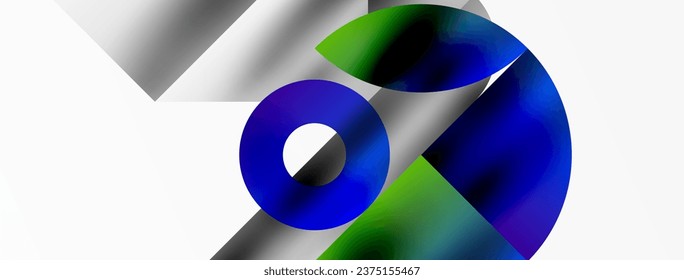 Artistic arrangement of triangles, lines, and circular elements in a mesmerizing geometric mosaic pattern, offering a visually dynamic and captivating composition